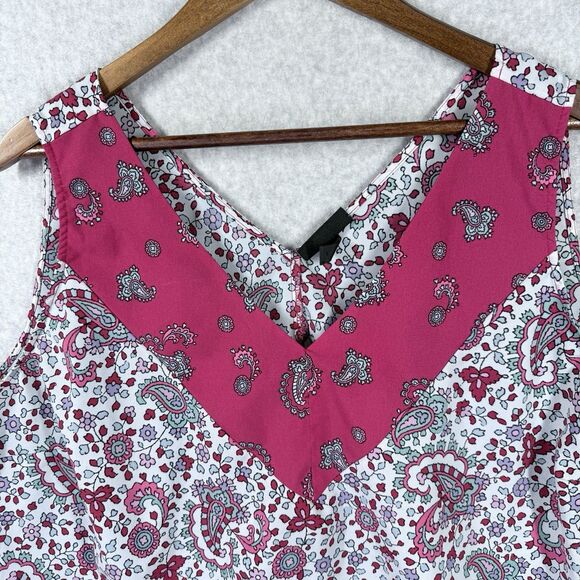 Lane Bryant Blouse Womens Sz 24 Sleeveless Multi Color Floral Flowy Dressy Top - Picture 3 of 10